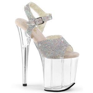 Argent 20 cm FLAMINGO chaussures  talons plateforme strass