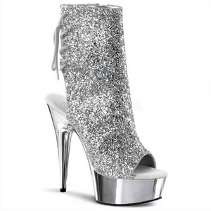 Argent Glitter 15 cm Pleaser DELIGHT-1018G Plateforme Bottines