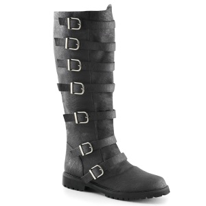 GOTHAM-110 noires botte de capitaine halloween bottes pour hommes  boucles