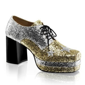 Glitter GLAMROCK-02 disco chaussures de proxnte hommes 70  plateforme or