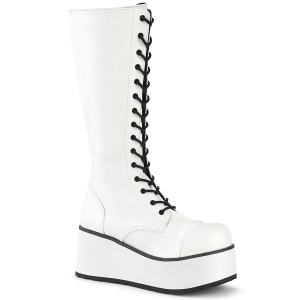 Vegan 8,5 cm TRASH502 cyberpunk plateforme bottes hautes homme blanc