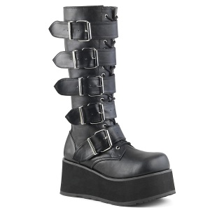 Vegan 8,5 cm TTRASH518 cyberpunk plateforme bottes hautes homme noir