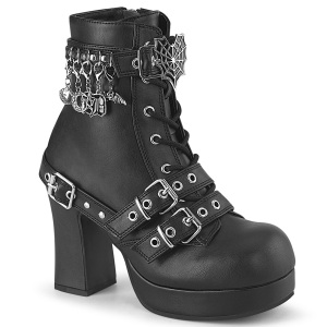 Vegan 9,5 cm GOTHIKA-66 emo femmes bottines chunky plateforme  boucles