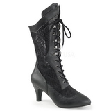 Noir Similicuir 7,5 cm DIVINE-1050 grande taille bottines femmes