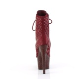 ADORE-1020RM 18 cm bottine talon haut femme pleaser strass bordeaux