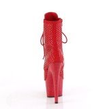 ADORE-1020RM 18 cm bottine talon haut femme pleaser strass rouges