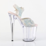 Argent 20 cm FLAMINGO chaussures  talons plateforme strass