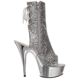 Argent Glitter 15 cm Pleaser DELIGHT-1018G Plateforme Bottines