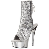 Argent Glitter 15 cm Pleaser DELIGHT-1018G Plateforme Bottines