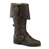 CARRIBEAN-299 marron mousquetaire botte de capitaine bottes de pirates hommes