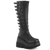 Compense 11,5 cm SHAKER-232 plateforme bottes hautes femme  boucles