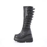 Compense 11,5 cm SHAKER-232 plateforme bottes hautes femme  boucles