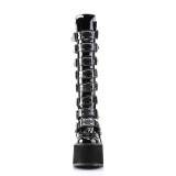 Compense 14 cm S815 plateforme bottes femme  boucles noires LA