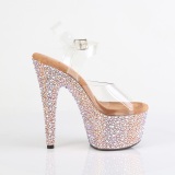 Dor 18 cm BEJEWELED-708MS chaussure talon haut pole dance strass plateforme