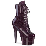 Eggplant glitter 18 cm pleaser bottines talons hauts femme