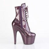 Eggplant glitter 18 cm pleaser bottines talons hauts femme