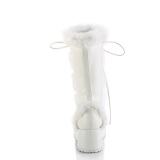 Fausse fourrure 7 cm CUBBY-311 lolita bottes femmes  plateforme en blanc