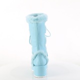 Fausse fourrure 7 cm CUBBY-311 lolita bottes femmes  plateforme en bleu