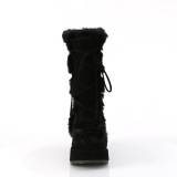 Fausse fourrure 7 cm CUBBY-311 lolita bottes femmes  plateforme en noir