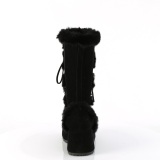 Fausse fourrure 7 cm CUBBY-311 lolita bottes femmes  plateforme en noir