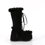 Fausse fourrure 7 cm CUBBY-311 lolita bottes femmes  plateforme en noir