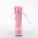 Fausse fourrure 7 cm CUBBY-311 lolita bottes femmes  plateforme en rose