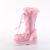 Fausse fourrure 7 cm CUBBY-311 lolita bottes femmes  plateforme en rose