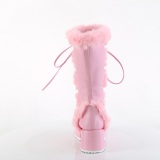 Fausse fourrure 7 cm CUBBY-311 lolita bottes femmes  plateforme en rose