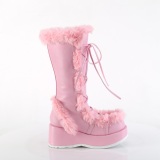 Fausse fourrure 7 cm CUBBY-311 lolita bottes femmes  plateforme en rose