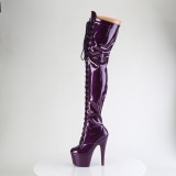 Glitter 18 cm ADORE-3020GP bottes cuissardes talons hauts  lacets Violet