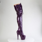 Glitter 18 cm ADORE-3020GP bottes cuissardes talons hauts  lacets Violet