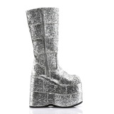 Glitter 18 cm cyberpunk bottes au genou homme plateforme extrme