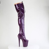 Glitter 20 cm FLAMINGO-3020GP bottes cuissardes talons hauts  lacets Violet