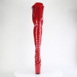 Glitter 20 cm FLAMINGO-3020GP bottes cuissardes talons hauts  lacets rouge