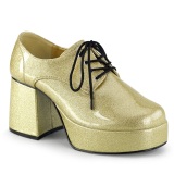 Glitter JAZZ-02G disco chaussures de proxnte hommes 70  plateforme or