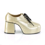 Glitter JAZZ-02G disco chaussures de proxnte hommes 70  plateforme or