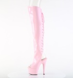 Hologramme 18 cm ADORE-3019HWR talons hauts bottes cuissardes bout ouvert rose