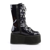 Hologramme 9 cm DAMNED-225 plateforme bottes femme hauteur mollet  boucles noir