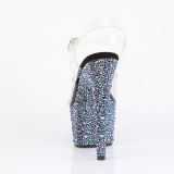 Noir 18 cm BEJEWELED-708MS chaussure talon haut pole dance strass plateforme