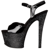 Noir 18 cm SKY-309MG Glitter Plateforme Haut Talon