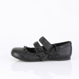 Noir DAISY-03 chaussures ballerines femmes gothique talons plates