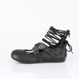 Noir DAISY-11 chaussures ballerines femmes gothique talons plates