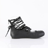 Noir DAISY-11 chaussures ballerines femmes gothique talons plates