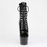 Noir glitter 18 cm peep toe pleaser bottines talons hauts femme