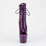 Pourpre glitter 18 cm peep toe pleaser bottines talons hauts femme