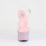 Rose 18 cm BEJEWELED-708MS chaussure talon haut pole dance strass plateforme