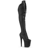 Similicuir 20 cm FLAMINGO-3014 bottes cuissardes  lacets noirs