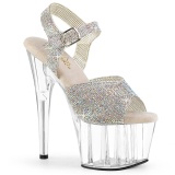 Transparent strass plateforme ADORE-RS sandales 18 cm talons hauts pleaser