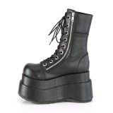 Vegan 11,5 cm BEAR-265 emo femmes bottines double plateforme  lacets