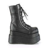 Vegan 11,5 cm BEAR-265 emo femmes bottines double plateforme  lacets